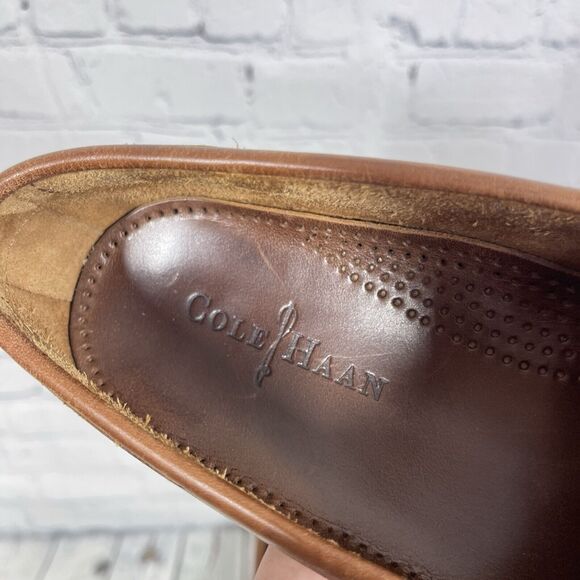 Cole Haan Loafer Shoes Men Size 9D Brown Leather Slip On Tassel Preppy Office - Picture 9 of 13